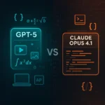 GPT-5 Claude Opus 4.1 comparison infographic coding performance benchmark analysis developer tools 2025