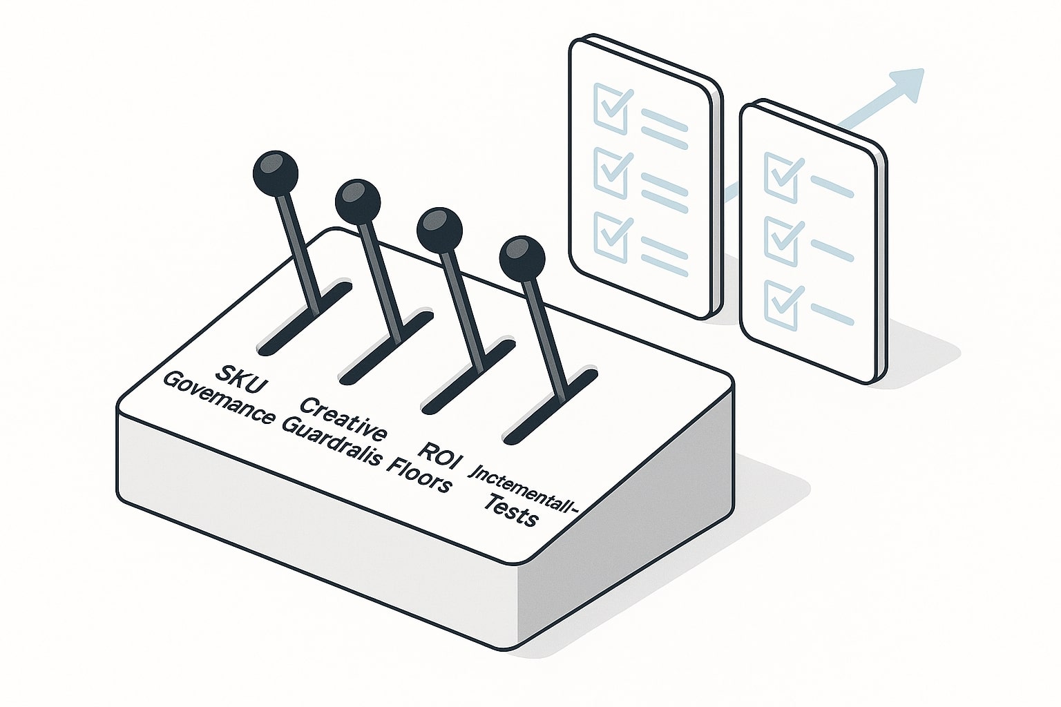 Brand control levers for TikTok GMV Max with guardrails and growth arrow